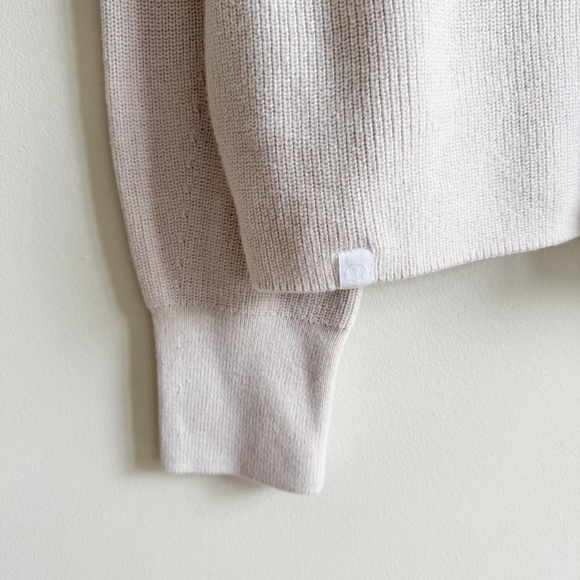 LULULEMON • Merino Wool-Blend Ribbed Turtleneck in Heathered Natural Ivory - Picture 8 of 10